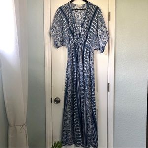 Elan Plunging Neckline Flowy Boho Dress